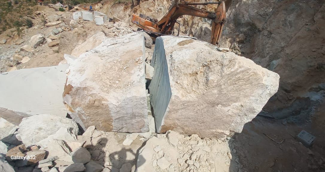 Raw marble blocks